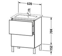 Duravit meuble sous-lavabo L-CUBE 620 x 481 x 704 mm châtaignier foncé