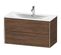 Duravit Meuble sous-vasque XViu XV41350B121 101 x 55,7 x 48 cm, noyer foncé, 2 tiroirs, champagne mat