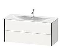 Duravit Meuble sous-vasque XViu XV41360B218 121 x 55,7 x 48 cm, blanc mat, 2 tiroirs, noir mat