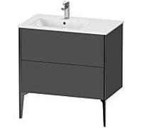 Duravit Meuble sous-vasque XViu XV44860B249 81x48x59,4cm, 2 coulissants, vasque à gauche, noir mat, graphite mat