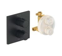 Duravit - Mitigeur thermostatique à encastrer, 2 sorties, avec corps d’encastrement, noir mat TH4200007046