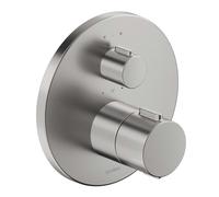 Duravit - Mitigeur thermostatique encastré, 2 sorties, inox brossé TH4200014070