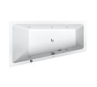 Duravit No.1 baignoire balnéo encastrée, trapèze, 1700x1000mm, Jet Protect, 1 inclinaison du dossier à gauche, blanc, 760508000JP1000