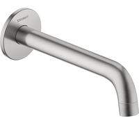 Duravit No.1 bec déverseur pour baignoire, rosace ronde, saillie 198mm, N15240010070, Couleur: acier inoxydable brossé