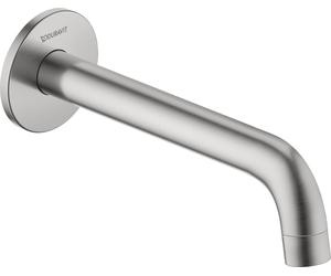 Duravit No.1 bec déverseur pour baignoire, rosace ronde, saillie 198mm, N15240010070, Couleur: acier inoxydable brossé