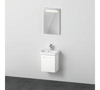 Duravit No.1 Ensemble de meubles 450, incl. lavabo, meuble sous-lavabo avec charnières à droite, miroir, N10150R18180000, Couleur: Décor blanc mat