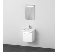 Duravit No.1 Ensemble de meubles 500, incl. lavabo, meuble sous-lavabo avec charnières à droite, miroir, N10151R18180000, Couleur: Décor blanc mat
