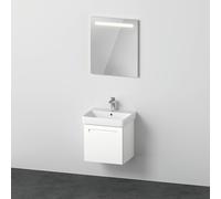 Duravit No.1 Ensemble de meubles 550, comprenant lavabo, meuble sous-lavabo, miroir, tiroir intérieur, découpe siphon, N10162018180000, Couleur: Décor blanc mat