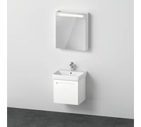 Duravit No.1 Ensemble de meubles 550, incl. lavabo, meuble sous-lavabo, armoire de toilette avec charnières à gauche, N10153L18180000, Couleur: Décor blanc mat