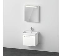 Duravit No.1 Ensemble de meubles 600, comprenant lavabo 600, meuble sous-lavabo, armoire de toilette avec charnières à droite, tiroir intérieur, découpe siphon, N10165R18180000, Couleur: Décor blanc m