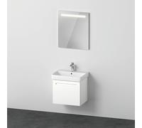 Duravit No.1 ensemble de meubles 600, incl. lavabo, meuble sous-lavabo, miroir, N10154018180000, Couleur: Décor blanc mat