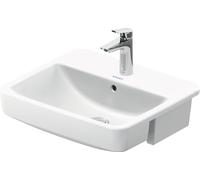 Duravit No.1 lavabo semi-encastré, 1 trou pour robinet, avec trop-plein, 550x460mm, partie inférieure vitrée, blanc, 03765500002