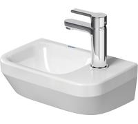 Duravit No.1 lave-mains, avec trou pour robinetterie, sans trop-plein, 360x220mm, gauche, dessous émaillé, blanc, 07453600412