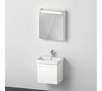 Duravit No.1 Ensemble de meubles 550, incl. lavabo, meuble sous-lavabo, armoire de toilette avec charnières à gauche, N10153L18180000, Couleur: Décor blanc mat