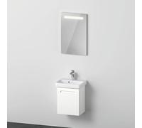 Duravit No.1 Ensemble de meubles 450, incl. lavabo, meuble sous-lavabo avec charnières à gauche, miroir, N10150L18180000, Couleur: Décor blanc mat