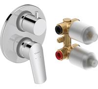 Duravit No.1 Mitigeur monocommande Bain/Douche encastré, y Compris kit de Montage Final avec Corps de Base encastré, Robinet Douche, Robinet Salle Bain, robinetterie, chromé