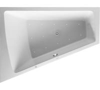 Duravit Paiova Bain à remous, à encastrer, simple dos à gauche, bâti-support, vidage et trop-plein chromés, Air-System, 1700x1300mm, 760214000AS0000