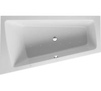 Duravit Paiova Bain à remous, à encastrer, simple dos à gauche, bâti-support, vidage et trop-plein chromés, Air-System, 1700x1000mm, 760212000AS0000