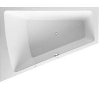 Duravit Paiova Bain à remous, à encastrer, simple dos à gauche, bâti-support, vidage et trop-plein chromés, Air-System, 1800x1400mm, 760216000AS0000