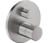 Duravit robinetterie thermostatique, thermostat encastré, 2 consommateurs, rond, TH4200014070, Couleur: acier inoxydable brossé