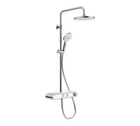 Duravit - Set de douche avec thermostat, diamètre 23 cm, 3 jets, chrome/blanc TH4380008005