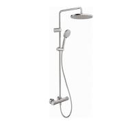 Duravit - Set de douche avec thermostat, diamètre 26 cm, 3 jets, inox brossé TH4282008070