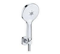 Duravit - Set de pommeau de douche, support et flexible, 3 jets, chrome/blanc UV0712001005