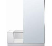 Duravit Shower + Bath baignoire 700455000100000 170 x 75 x 21,05 cm, le verre de miroir, niche, verre sur la droite, la porte monté, blanc