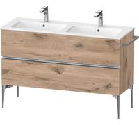 Duravit Sivida bâti-support pour lavabo, 2 tiroirs, poignée profilée chromée, 1280x477x591mm, pour ME by Starck, SV4647010550000, Couleur: ChÃªne marbrÃ©