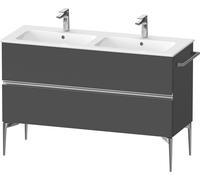 Duravit Sivida bâti-support pour lavabo, 2 tiroirs, poignée profilée chromée, 1280x477x591mm, pour ME by Starck, SV4647010490000, Couleur: Graphite mat