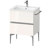 Duravit Sivida bâti-support pour lavabo, 2 tiroirs, poignée profilée chromée, 610x477x591mm, pour ME by Starck, SV4643010220000