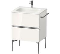 Duravit Sivida bâti-support pour lavabo, 2 tiroirs, poignée profilée chromée, 610x477x592mm, pour Sivida, SV4650010220000, Couleur: Blanc brillant