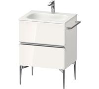 Duravit Sivida bâti-support pour lavabo, 2 tiroirs, poignée profilée chromée, 610x477x592mm, pour Sivida, SV4650010220000