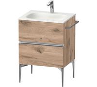 Duravit Sivida bâti-support pour lavabo, 2 tiroirs, poignée profilée chromée, 610x477x592mm, pour Sivida, SV4650010550000
