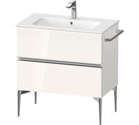 Duravit Sivida bâti-support pour lavabo, 2 tiroirs, poignée profilée chromée, 810x477x591mm, pour ME by Starck, SV4644010220000, Couleur: Blanc brillant