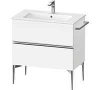 Duravit Sivida bâti-support pour lavabo, 2 tiroirs, poignée profilée chromée, 810x477x591mm, pour ME by Starck, SV4644010180000, Couleur: Blanc Mat