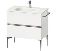 Duravit Sivida bâti-support pour lavabo, 2 tiroirs, poignée profilée chromée, 810x477x592mm, pour Sivida, SV4651010180000, Couleur: Blanc Mat