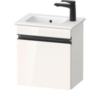 Duravit Sivida bâti-support pour lavabo, charnières à gauche, poignée encastrée noir diamant mat, 400x287x443mm, pour ME by Starck, SV4642LBD220000, Couleur: Blanc brillant