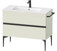 Duravit Sivida Meuble sous-lavabo, 2 tiroirs, poignée encastrée noir diamant mat, 1010x477x591mm, pour ME by Starck, SV46450BDHH0000, Couleur: Vert pâle mat