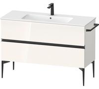 Duravit Sivida Meuble sous-lavabo, 2 tiroirs, poignée encastrée noir diamant mat, 1210x477x591mm, pour ME by Starck, SV46460BD220000, Couleur: Blanc brillant
