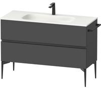 Duravit Sivida Meuble sous-lavabo, 2 tiroirs, poignée encastrée noir diamant mat, 1210x477x592mm, pour Sivida, SV46530BD490000, Couleur: Graphite mat