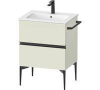Duravit Sivida Meuble sous-lavabo, 2 tiroirs, poignée encastrée noir diamant mat, 610x477x591mm, pour ME by Starck, SV46430BDHH0000, Couleur: Vert pâle mat
