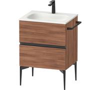 Duravit Sivida Meuble sous-lavabo, 2 tiroirs, poignée encastrée noir diamant mat, 610x477x592mm, pour Sivida, SV46500BD790000, Couleur: Noyer mat