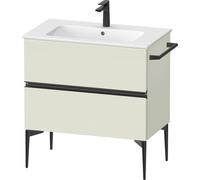 Duravit Sivida Meuble sous-lavabo, 2 tiroirs, poignée encastrée noir diamant mat, 810x477x591mm, pour ME by Starck, SV46440BDHH0000, Couleur: Vert pâle mat