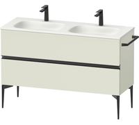 Duravit Sivida Meuble sous-lavabo, 2 tiroirs, poignée noire diamantée mate, 1280x477x592mm, pour Sivida, SV46540BDHH0000, Couleur: Vert pâle mat