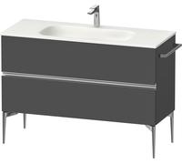 Duravit Sivida Meuble sous-lavabo, 2 tiroirs, poignée profilée chromée, 1210x477x592mm, pour Sivida, SV4653010490000, Couleur: Graphite mat