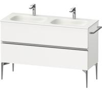 Duravit Sivida Meuble sous-lavabo, 2 tiroirs, poignée profilée chromée, 1280x477x592mm, pour Sivida, SV4654010180000, Couleur: Blanc Mat