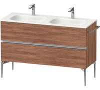 Duravit Sivida Meuble sous-lavabo, 2 tiroirs, poignée profilée chromée, 1280x477x592mm, pour Sivida, SV4654010790000, Couleur: Noyer mat