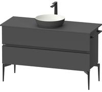 Duravit Sivida Meuble sous-lavabo sur console, 2 tiroirs, poignée noire diamantée mate, 1245x475x548mm, SV46600BD490000, Couleur: Graphite mat