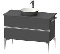 Duravit Sivida Meuble sous-lavabo sur console, 2 tiroirs, poignée profilée chromée, 1045x475x548mm, SV4659010490000, Couleur: Graphite mat